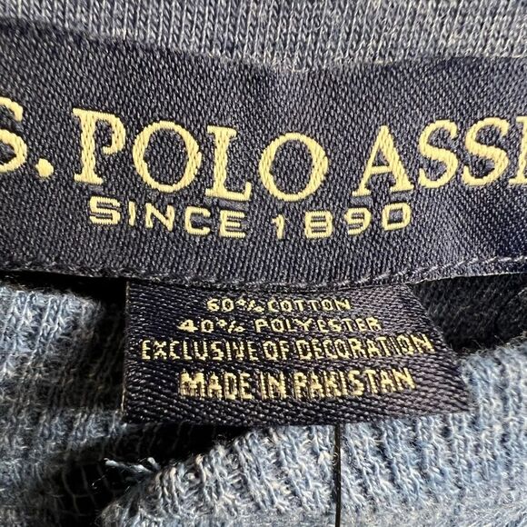 U.S. POLO ASSN SPACE DYE THERMAL HENLEY Sz S Men’s Blue NWT🏷 - Picture 14 of 14